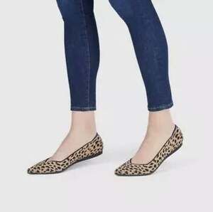 Rothy's The Point Leopard Print Pointed Toe Flats Women's Size 8